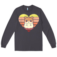 Cute Hamster Design Retro Heart Shape Vintage T Shirt Long Sleeve Tee | Teevron