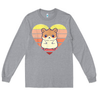 Heather Grey cute hamster design retro heart shape vintage t shirt Long Sleeve Tee - linhVisuals