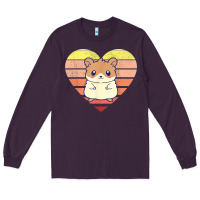 Plum cute hamster design retro heart shape vintage t shirt Long Sleeve Tee - linhVisuals