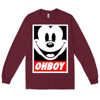 Burgundy ohboy Long Sleeve Tee - linhVisuals
