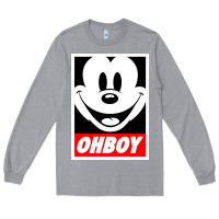 Heather Grey ohboy Long Sleeve Tee - linhVisuals
