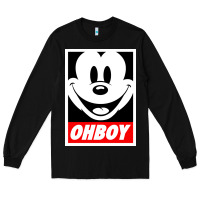 Black ohboy Long Sleeve Tee - linhVisuals