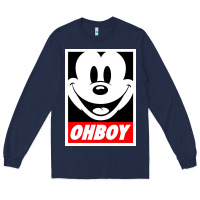 Navy ohboy Long Sleeve Tee - linhVisuals