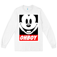 White ohboy Long Sleeve Tee - linhVisuals