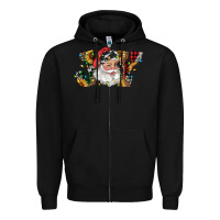 Black santa joy with sunflowers Zipper Hoodie - RanaPortraitStore