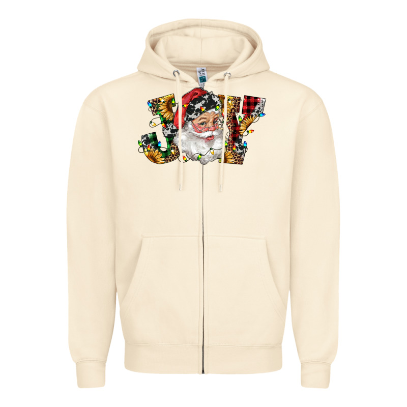 Santa Joy With Sunflowers Zipper Hoodie by RanaPortraitStore | Teevron