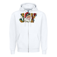 White santa joy with sunflowers Zipper Hoodie - RanaPortraitStore