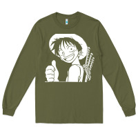 Army Green luffy one piece Long Sleeve Tee - linhVisuals