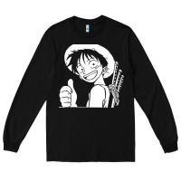 Black luffy one piece Long Sleeve Tee - linhVisuals