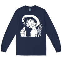 Navy luffy one piece Long Sleeve Tee - linhVisuals