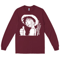 Burgundy luffy one piece Long Sleeve Tee - linhVisuals