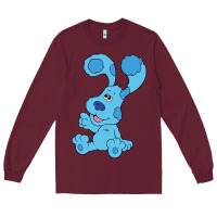 Burgundy blues clues on red sofa Long Sleeve Tee - linhVisuals