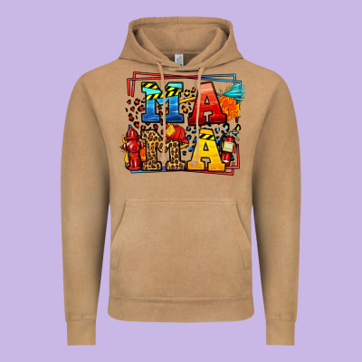 Leopard Frame Firefighter Mama Mother's Day Vintage Hoodie Designed By Lillyallendesigns