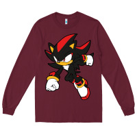 Burgundy shadow the hedgehog Long Sleeve Tee - linhVisuals