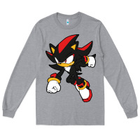 Heather Grey shadow the hedgehog Long Sleeve Tee - linhVisuals