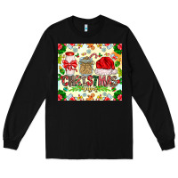 Black Christmas Vibes Long Sleeve Tee - CowhideDigitalArt