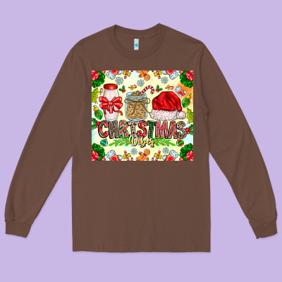 Christmas Vibes Long Sleeve Tee Designed By Cowhidedigitalart