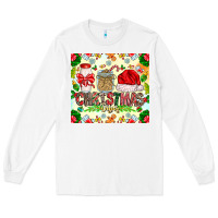 White Christmas Vibes Long Sleeve Tee - CowhideDigitalArt