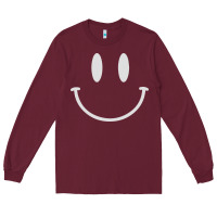 Burgundy smily Long Sleeve Tee - linhVisuals