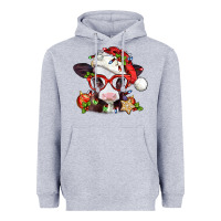 Heather Grey Christmas baby cow Heavyweight Hoodie - Jasminsmagicworld