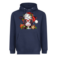 Navy Christmas baby cow Heavyweight Hoodie - Jasminsmagicworld