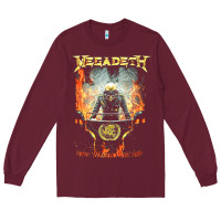 Burgundy Megadeath World Order Long Sleeve Tee - linhVisuals