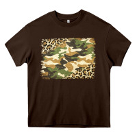 Chocolate Brown leopard camo pattern background Heavy Core Tee - Jasminsmagicworld