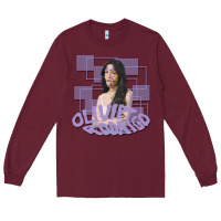 Burgundy olivia rodrigo Long Sleeve Tee - linhVisuals