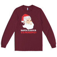 Burgundy santa claus is cumming dirty humor Long Sleeve Tee - linhVisuals