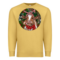 Antique Gold Brown Cow Christmas Premium Sweatshirt - RanaPortraitStore