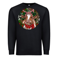Black Brown Cow Christmas Premium Sweatshirt - RanaPortraitStore