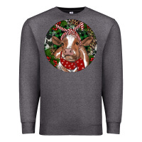 Charcoal Heather Brown Cow Christmas Premium Sweatshirt - RanaPortraitStore