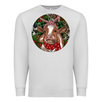 Dove Grey Brown Cow Christmas Premium Sweatshirt - RanaPortraitStore