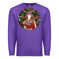 Purple Brown Cow Christmas Premium Sweatshirt - RanaPortraitStore