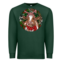 Sports Green Brown Cow Christmas Premium Sweatshirt - RanaPortraitStore