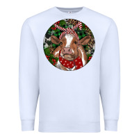 White Brown Cow Christmas Premium Sweatshirt - RanaPortraitStore