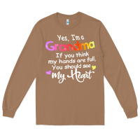 Toasted Coconut grandma t  shirt yes i'm grandma if you think my hands are full t  shi Long Sleeve Tee - linhVisuals