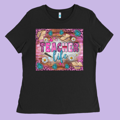 Teacher Life Tumbler Ladies Tee Designed By Bundleandbundleshop