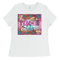 White teacher life tumbler Ladies Tee - BundleAndBundleShop