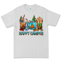 Dove Grey Happy Camper Coffee Cups Premium Tee - FaDigitalArtStudio