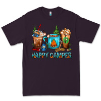 Plum Happy Camper Coffee Cups Premium Tee - FaDigitalArtStudio