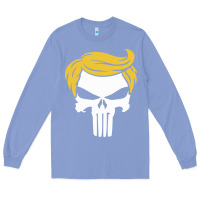 Colony Blue trump skull Long Sleeve Tee - linhVisuals