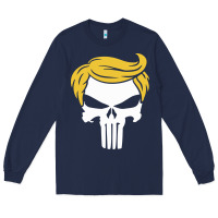 Navy trump skull Long Sleeve Tee - linhVisuals