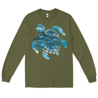 Army Green ocean sea turtle Long Sleeve Tee - linhVisuals