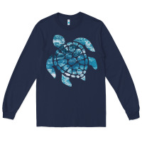 Navy ocean sea turtle Long Sleeve Tee - linhVisuals
