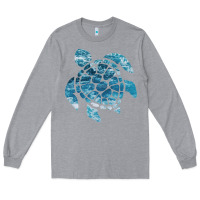Heather Grey ocean sea turtle Long Sleeve Tee - linhVisuals