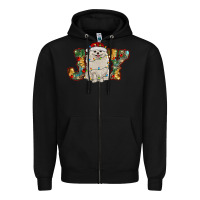 Black pomeranian christmas joy Zipper Hoodie - RanaPortraitStore