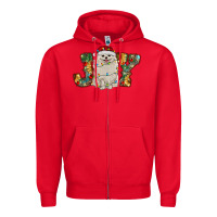 Red pomeranian christmas joy Zipper Hoodie - RanaPortraitStore