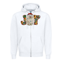 White pomeranian christmas joy Zipper Hoodie - RanaPortraitStore