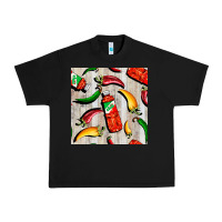 Black mexican chili and pepper seamless pattern Urban Heavy Tee - BundleAndBundleShop